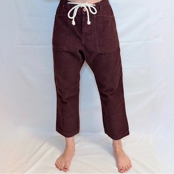 Kimchi Blue Pants - Kimchi Blue Emerson Corduroy Pant- Burgundy